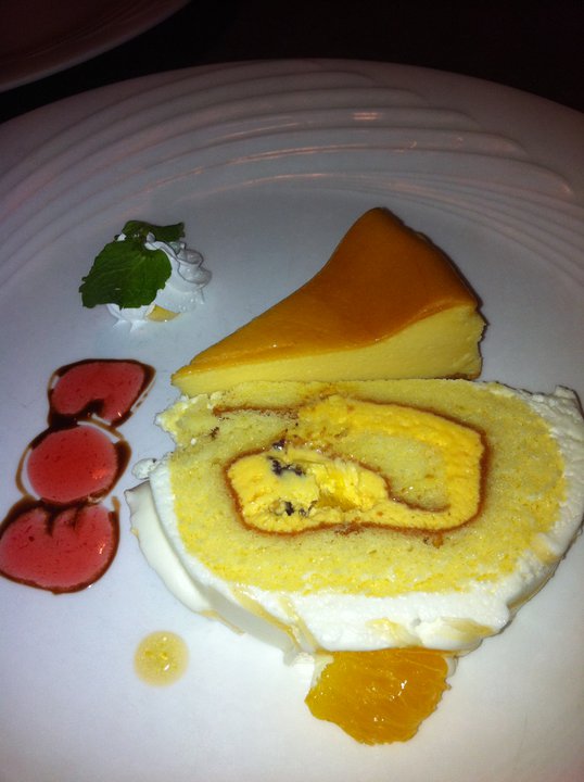 NY cheese cake and orange cream roll